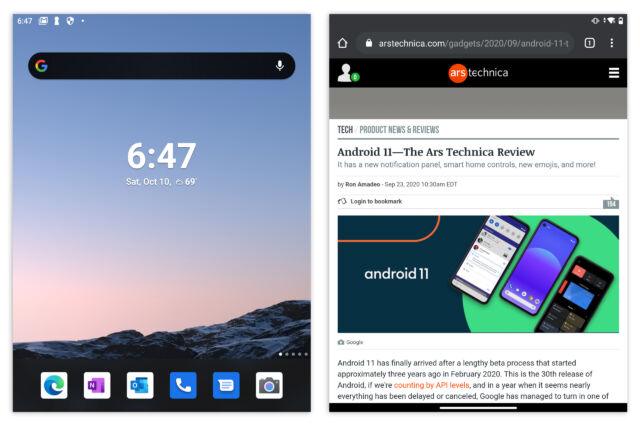 Surface Duo Review Orphaned Windows Hardware Makes A Poor Android Device Ars Technica