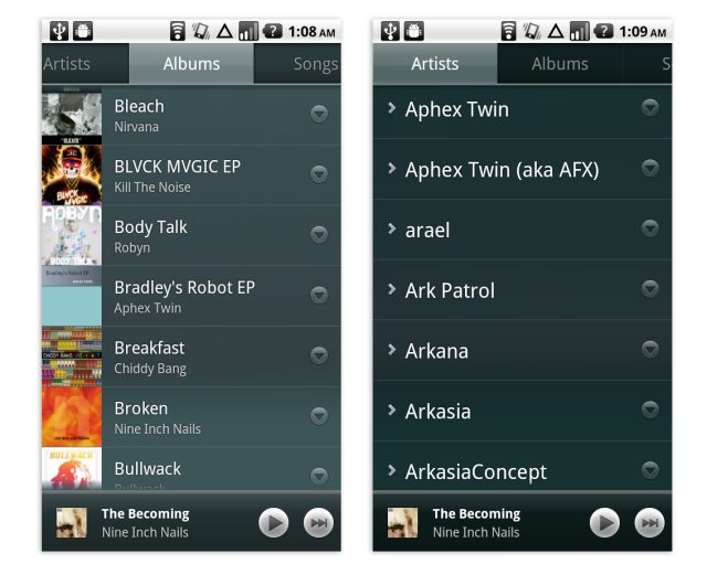 Pictures of Google Music.