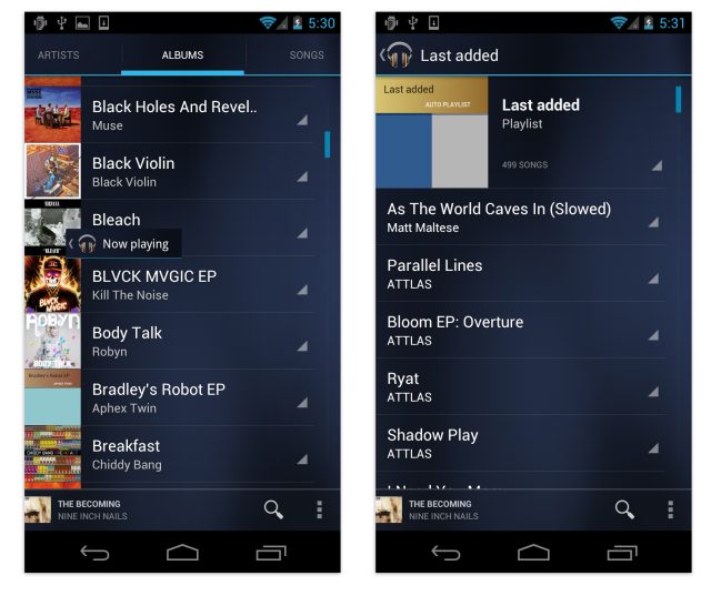 Pictures of Google Music.