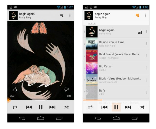 Pictures of the new Google Music.