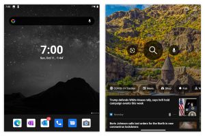 Pictures of dual-screen apps.