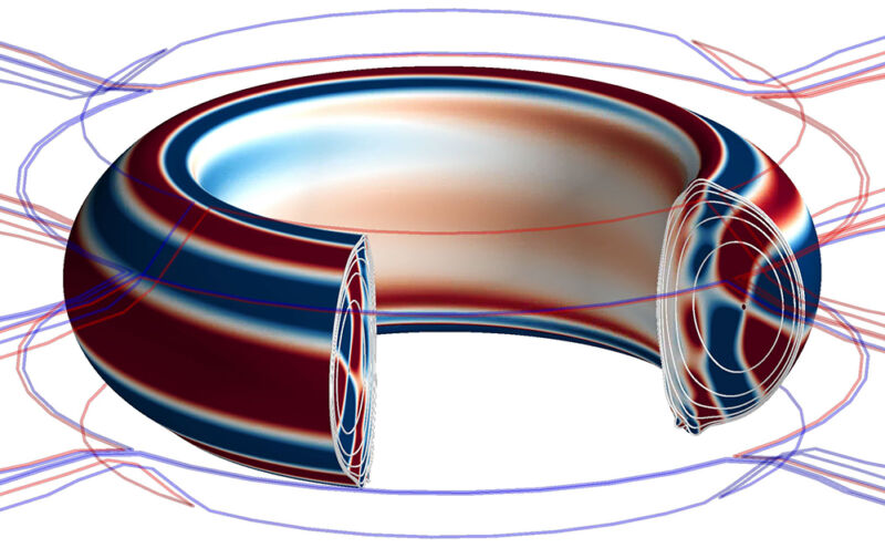 Image of a multi-colored toroid.