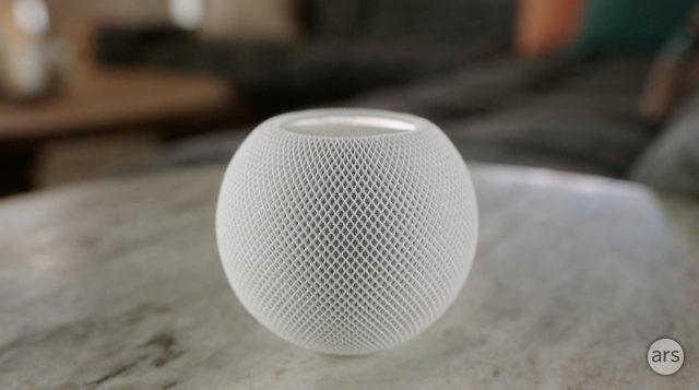 Apple's HomePod Mini smart speaker.