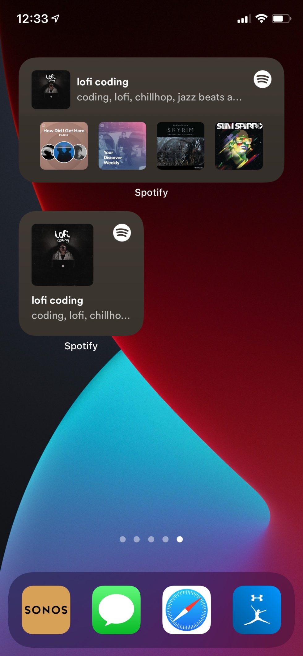 The iPhone and iPad Spotify app now includes home screen widgets