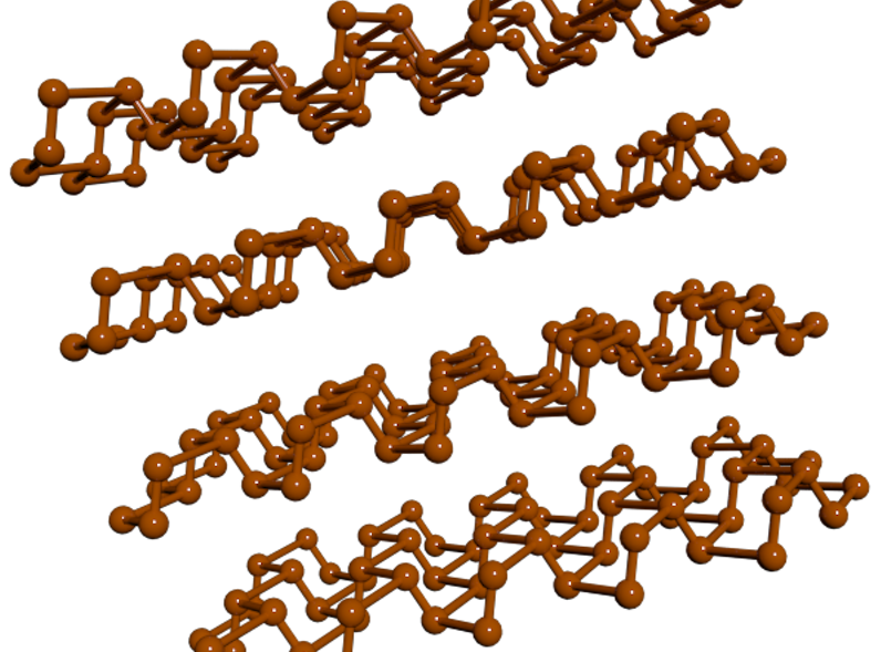 Layers of phosphorene sheets form black carbon.