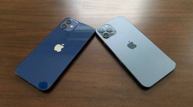 The iPhone 12 and 12 Pro, side-by-side