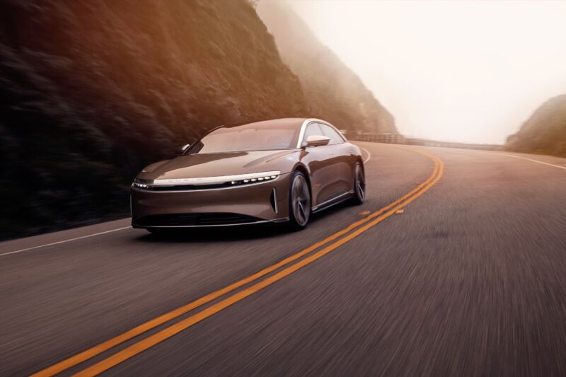 The Lucid Air is a stylish and aerodynamic sedan.