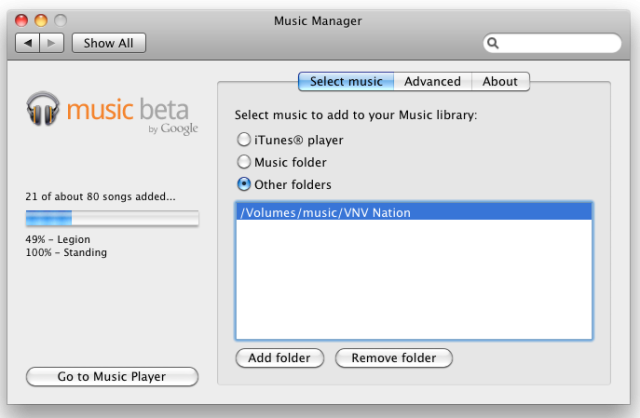 Pictures of Google Music.
