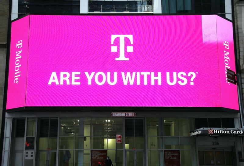 A T-Mobile advertisement that says, 