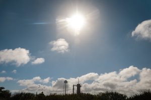 Image of a Falcon 9 rocket and Crew Dragon spacecraft.