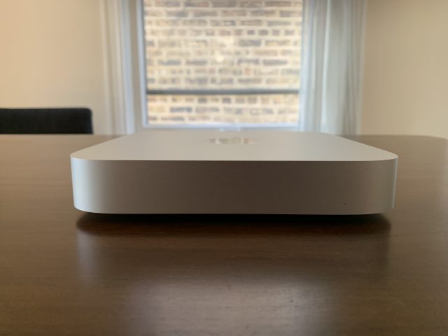 The Mac Mini's small footprint lives up to its name.