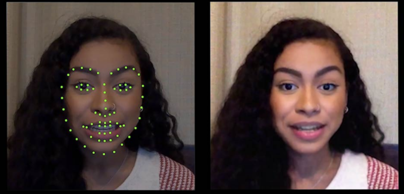 Instead of transmitting an image for every frame, Maxine sends keypoint data that allows the receiving computer to re-create the face using a neural network.