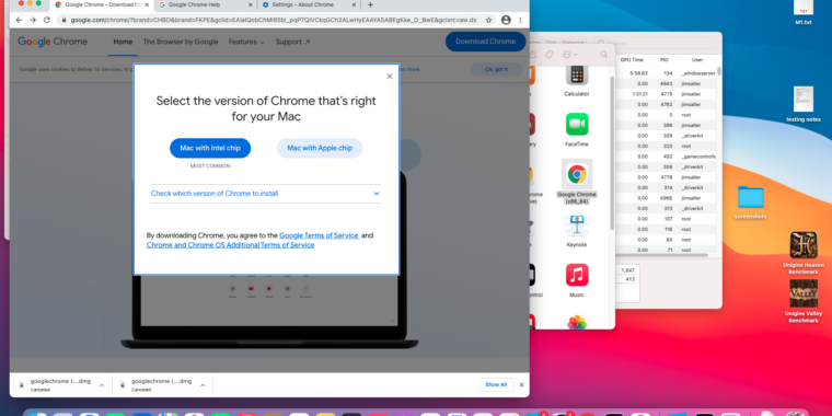 Google Chrome is available as an Apple M1 native app today
