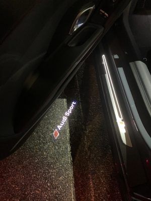 The courtesy puddle light of an Audi R8