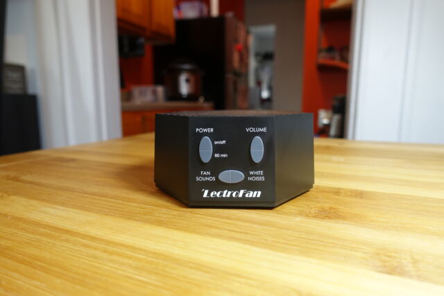The LectroFan Classic white noise machine.