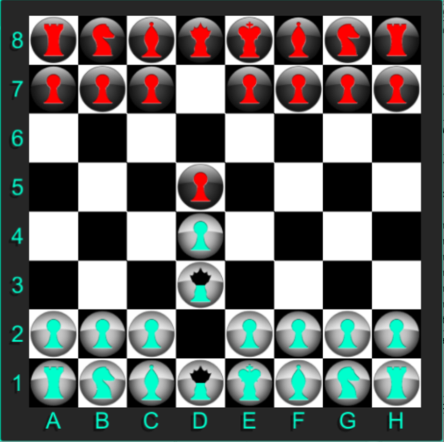 Player's view of a quantum chess game.