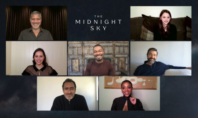 Director George Clooney and assembled cast members answered questions via Zoom about the new Netflix feature film, <em>The Midnight Sky</em>.