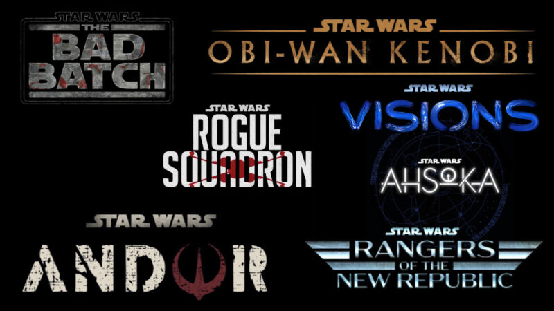 Promotional image for multiple upcoming Star Wars series.