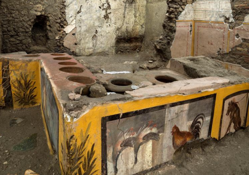 Archaeologists unearth ancient Roman takeout counter in Pompeii