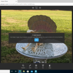 When selecting a photo to edit from the desktop app, it launches in a new browser window—where you may be warned that editing can slightly reduce your photo's resolution.