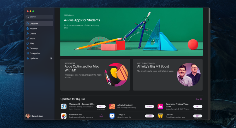 The Mac App Store - the only place where you can easily get iOS and iPadOS apps for Mac.