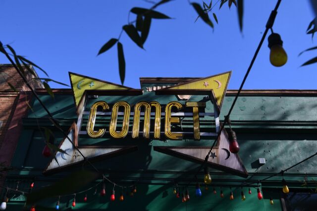 The exterior of Comet Ping Pong pizzeria in Washington, DC, which was at the center of the "Pizzagate" conspiracy theory—a thoroughly debunked hoax.