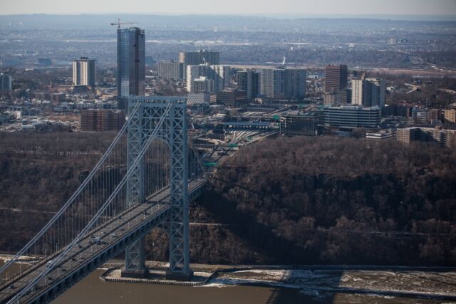 The New Jersey side of the George Washington Bridge, connecting Fort Lee, New Jersey, and New York City. It was central to "Bridgegate"—a bona fide factual conspiracy. 