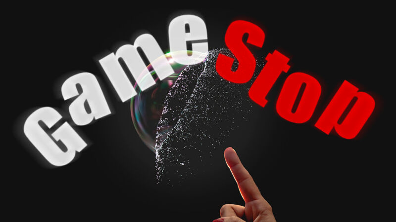 The GameStop logo has been superimposed on the image of a bubble.