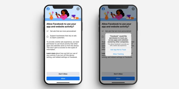 Facebook advocates activity tracking for iOS 14 users on new pop-ups