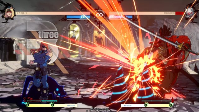 Screenshot from fighting video game Guilty Gears.