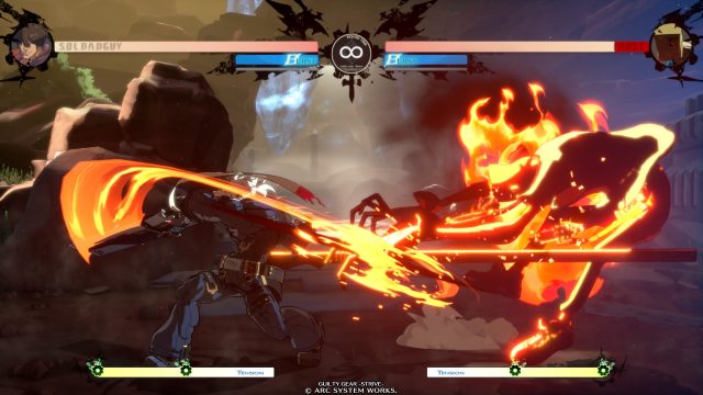 Screenshot from fighting video game Guilty Gears.