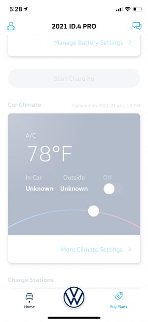 A screenshot of the VW Car-Net app for the ID.4