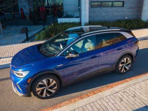 A VW ID.4 seen from above