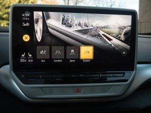 A VW ID.4 infotainment screen showing the four drive modes