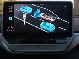 A VW ID.4 infotainment screen showing ADAS settings