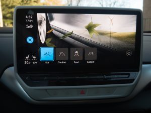 A VW ID.4 infotainment screen showing the four drive modes