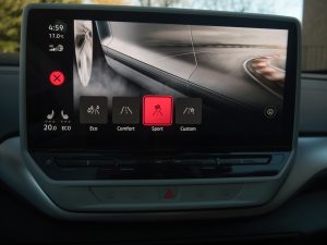 A VW ID.4 infotainment screen showing the four drive modes