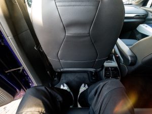 A POV of the rear seat of a VW ID.4