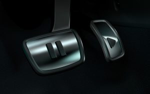The Play and Pause pedals of a VW ID.4 First Edition