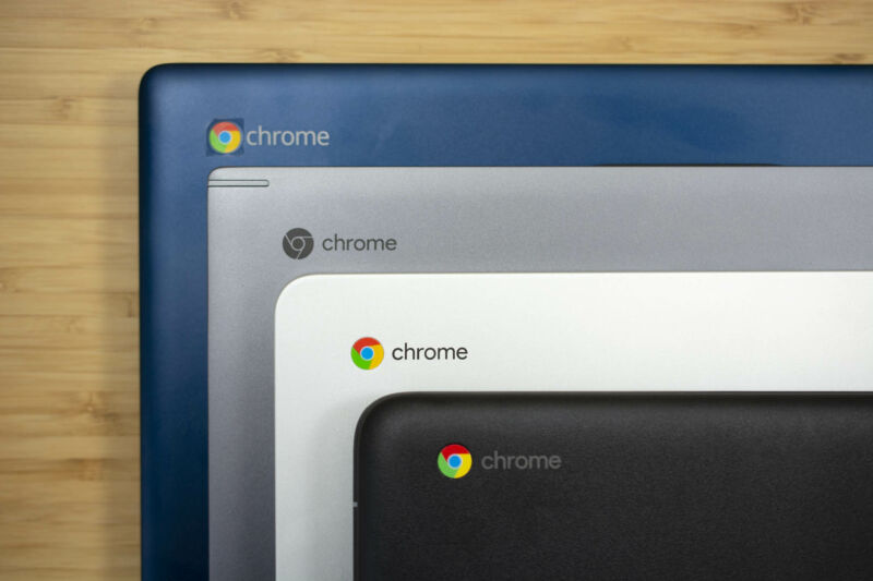 Just a few of the Chromebooks we