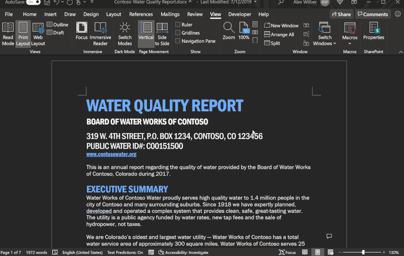 A screenshot of Microsoft Office.