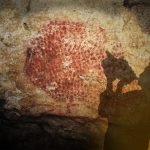 Archaeologists in 1931 found the conch shell near the entrance of Marsoulas Cave. This is a reconstruction of where and how the shell might have been played.