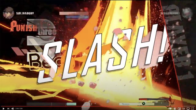 Screenshot from fighting video game Guilty Gears.