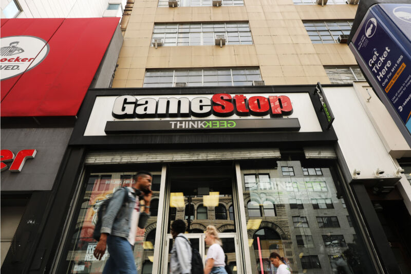 Hi, yeah, how much can I get by trading in this slighty used share of GameStop stock?