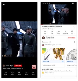 Pictures of YouTube Shorts.