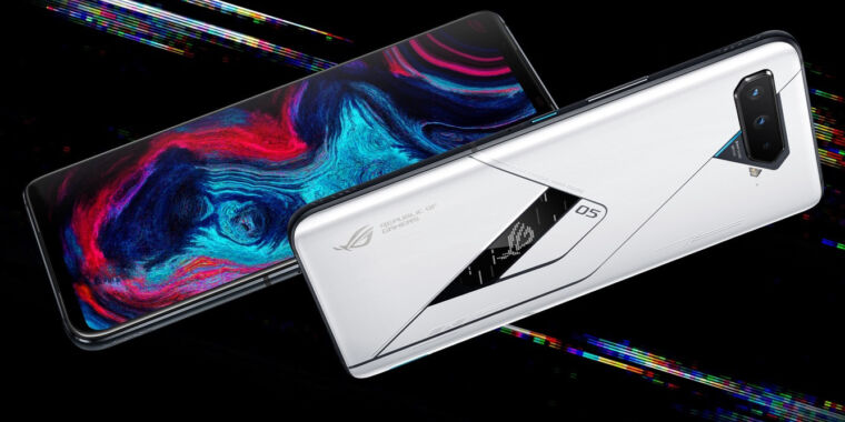 The Asus ROG Phone 5 has 18 GB RAM, two USB ports, crazy rear screen