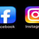Extreme close-up image of Facebook and Instagram icons on a smartphone screen.