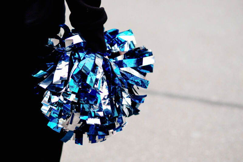 The manipulated images showed the cheerleaders holding much less innocent things than pompoms. 