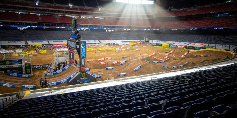 The real-world Supercross tracks were influenced by the sport’s video game