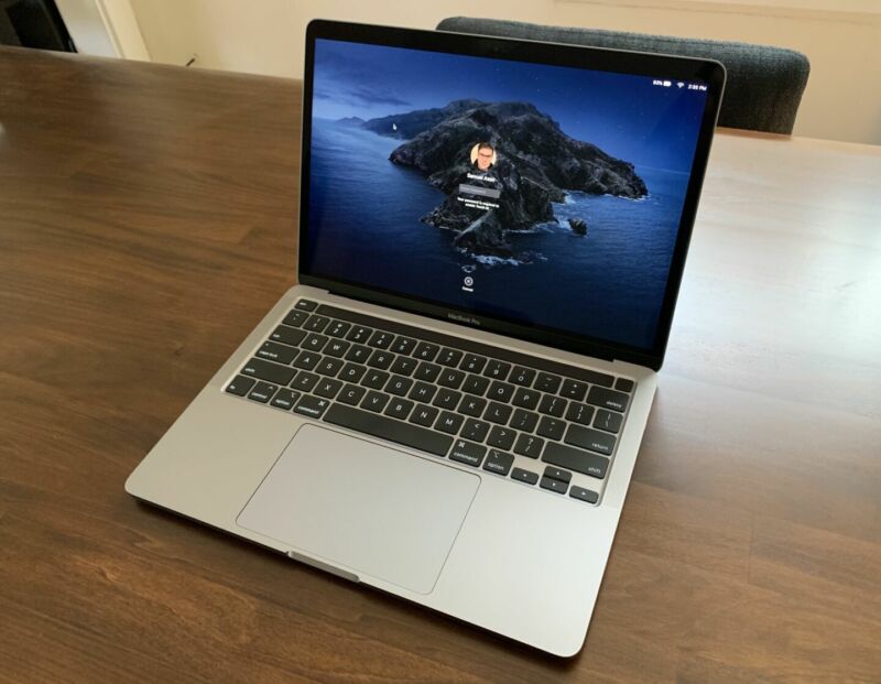 A MacBook Pro sitting on a table